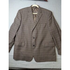 Lauren Ralph Lauren Mens Brown Houndstooth Blazer Sport Coat Two Button Jacket